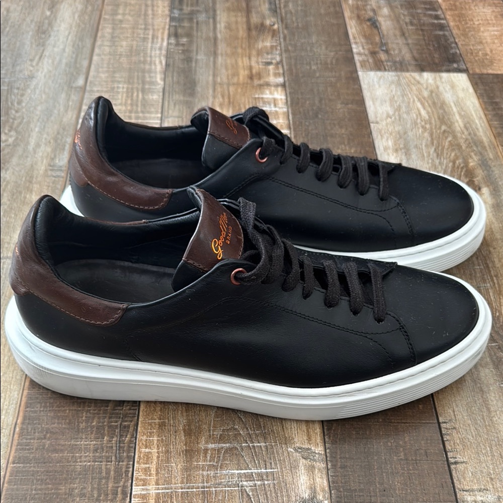 Goodman Genuine Leather Black and Brown Men's Sneakers
